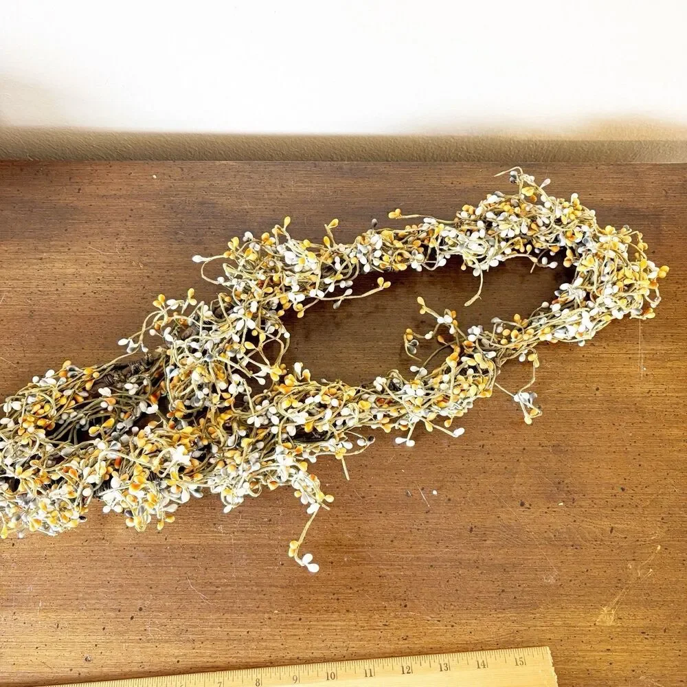 Grapevine Pip Berry Heart Wreath & Garland Farmhouse Cottagecore Rustic Country